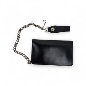 Genuine Black Leather Wallet Chain Flag Stars and Bars Southern Pride Culture